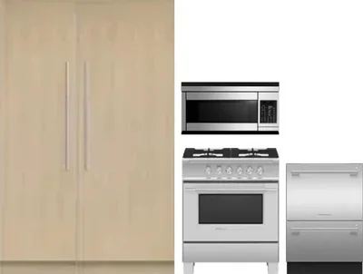 5 Piece Package Includes Refrigerator, Freezer, Range, Microwave And Dishwasher